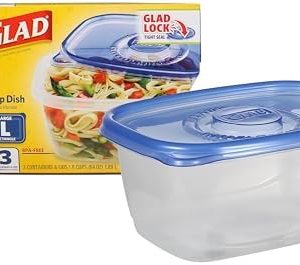 Glad Food Storage Containers, Deep Dish, 64 Ounce, 3 Count