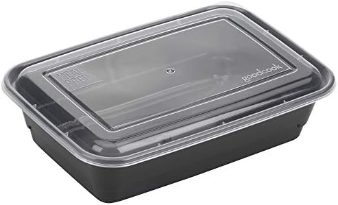 GoodCook Meal Prep Containers, Single Compartment 10-Pack, BPA-Free Reusable Food Storage, Black, Microwave & Freezer Safe, Stackable Meal Prep Containers for Lunches and Snacks - Image 3