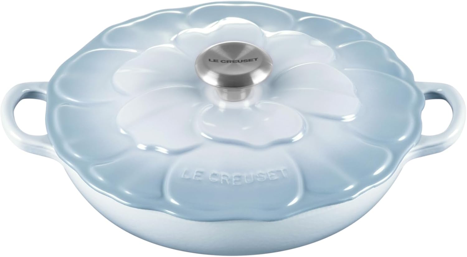 Le Creuset Signature Enameled Cast Iron Petal Braiser, 2.25qt., Coastal Blue