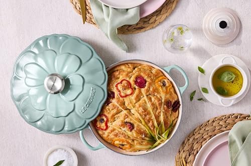 Le Creuset Signature Enameled Cast Iron Petal Braiser, 2.25qt., Coastal Blue - Image 5