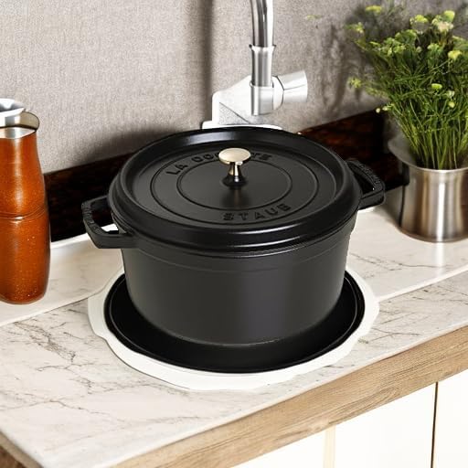 STAUB Cast Iron Dutch Oven 7-qt Round Cocotte, Serves 7- 8, Made in France, Black Matte - Image 6
