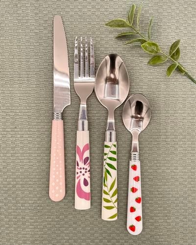 The Original Brink House Eclectic Collection Mix & Match Stainless Steel Cutlery Set with Multicolored Handles / 16 pieces with Metal Stand/Lifestyle utensils for home, apartment, dorm, outdoor - Image 6