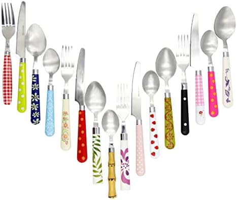 The Original Brink House Eclectic Collection Mix & Match Stainless Steel Cutlery Set with Multicolored Handles / 16 pieces with Metal Stand/Lifestyle utensils for home, apartment, dorm, outdoor - Image 7